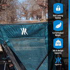 Kijaro Dual Lock Portable Camping Chairs - Enjoy the Outdoors with a Versatile Folding Chair, Sports, Outdoor & Lawn - Dual Lock Feature – Cayman Blue Iguana
