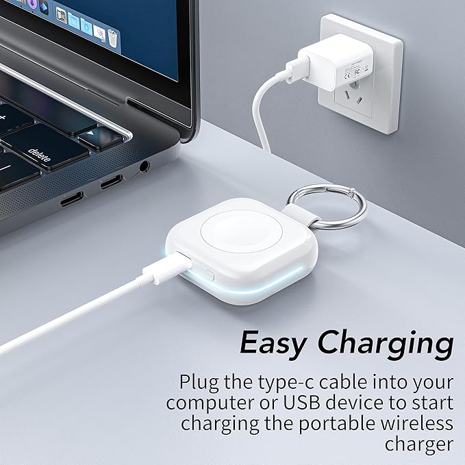 HUOTO Portable Watch Charger for Apple Watch Series 9,Portable Magnetic iWatch Charger 1200mAh Power Bank Mini Purse Items Fast keychain Charging for Apple Watch Series 11/10/ 9/8/7/6/SE/5/4/3/2/UItra