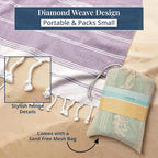 LANE LINEN Outdoor Blanket for Beach Games - Oversized Beach Towels for Adults, Pre-Washed, Quick Dry Finish – 82"x82", Perfect for Coastal Getaways, Backyard Relaxation – Regal Orchid