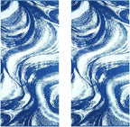 COTTON CRAFT Oversized Beach Towel - 2 Pack 35 x 70 inches XL Beach Towel - Summer Wave - 100% Cotton Jacquard Velour - Big & Huge Thick Plush 450 GSM Super Soft Luxury Towel - Pool Picnic Bath - Blue