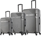 InUSA RESILIENCE Luggage with Spinner Wheels | Spacious Durable Lightweight Hardshell Suitcase, Travel Sets with Handle and Trolley | (20/24/28) 3 Piece Luggage Set | Charcoal