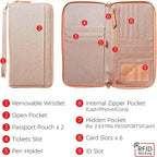 Travel Document Organizer - RFID Passport Wallet Case Family Holder Id Wristlet