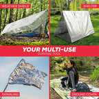 Mart Cobra Emergency Blanket 100-Pack | Reflective Thermal Blanket | Survival Gear | Lightweight Mylar Blankets | Retains 90% Body Heat | Essential for Camping, First Aid, Homeless Care Package Bulk