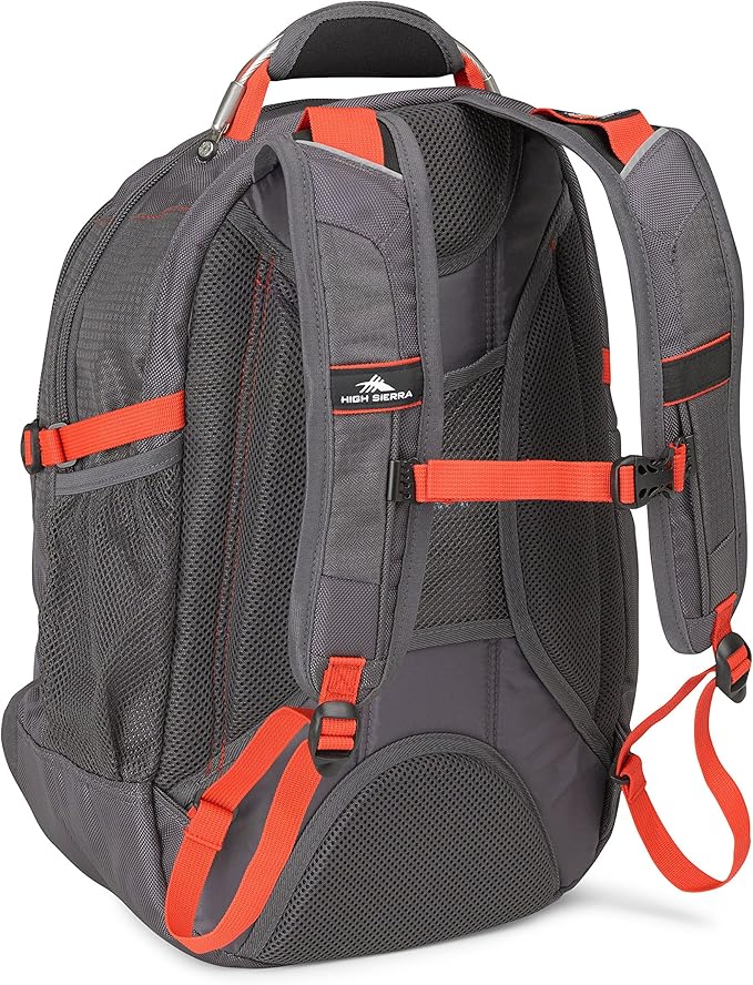 High Sierra XBT - Business Laptop Backpack, Mercury/Crimson, One Size