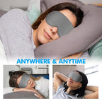 Sleep Eye Mask for Men Women, Sleeping Mask for Side Sleeper, Travel Blackout Night Blindfold Eye Shade Cover with Adjustable Strap (Ash Grey)