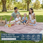 LANE LINEN Picnic Mat for Beach Vacation Essentials - Large Outdoor Blanket,Quick Dry and Pre-Washed, Soft Comfort, Perfect for Family Vacations, Park Relaxation, Sand Lounge – Wistful Mauve
