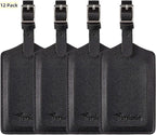 Travelambo Luggage Tags for Suitcases PU Leather Travel Tags Bag Tags Privacy Protection Travel Essentials
